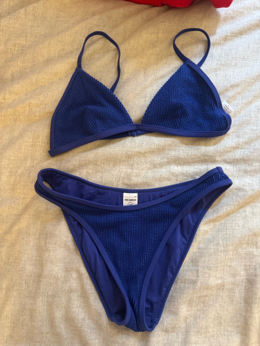 Good American Royal Blue Textured Bikini Set